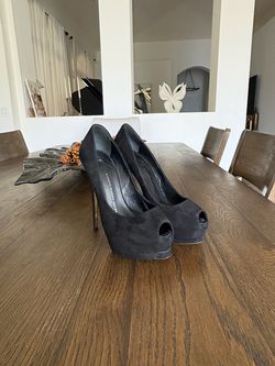 Giuseppe Zanotti Suede Peep-Toe Platform Pumps, Size: EU 39.5, US 8.5