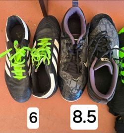 Soccer and softball cleats and shin guards