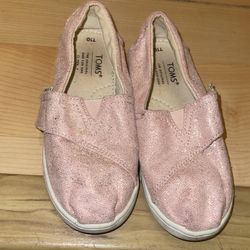 Size 10 Rose Gold Glittery Girl Toms 