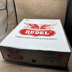 VINTAGE RUDEL Cowboy Boots Mens 9 EE Black Italian Black Deer LEATHER Western