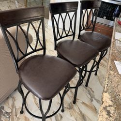 Bar Stools Set of 3, Counter Height Barstools for Kitchen Island