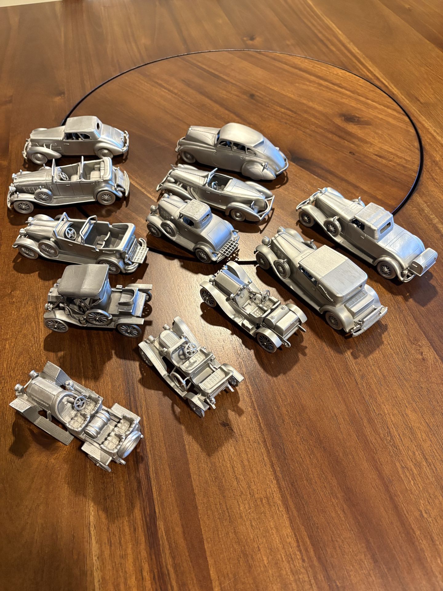 12 Danbury Mint Pewter Car Collection