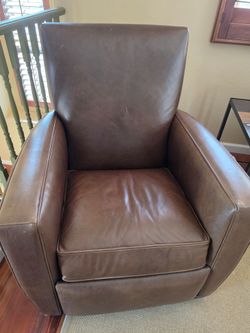 Crate and Barrel Brown Leather Recliner