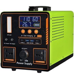Portable Power Station, 1216Wh 1200W, Automotive-grade LiFePO4 Battery, backup power supply, Reinforced Metal Frame, suitable for outdoor camping home