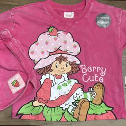 Adorable 3T 2pc Comfy Strawberry Shortcake Top & Shorts