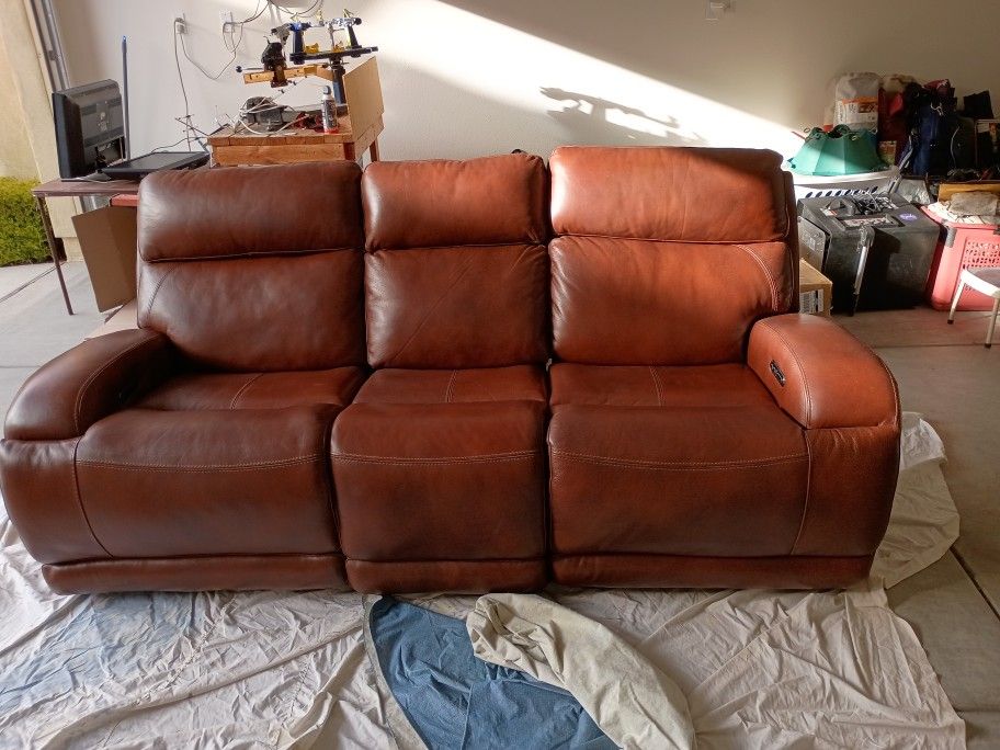 Leather Recliner Sofa