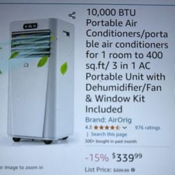 Room air conditioner 10,000 BTU