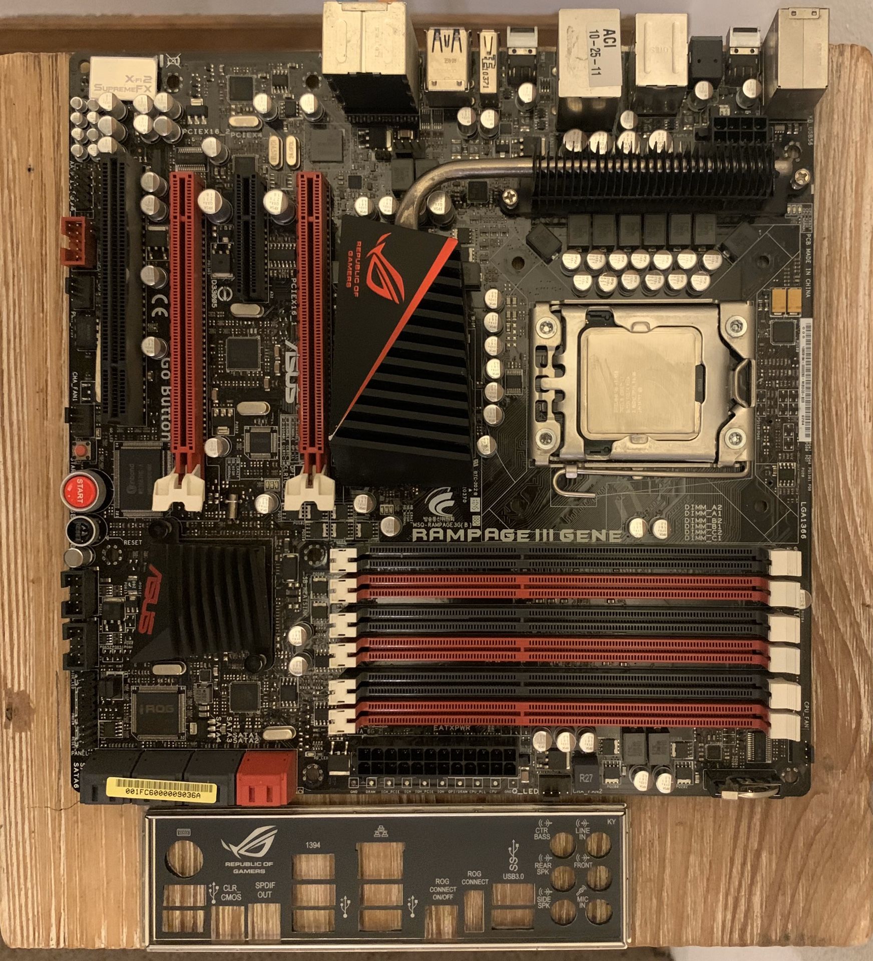 Asus Rampage III GENE Motherboard R3G LGA1366 X58 Chipest DDR3 w/ i7 ...