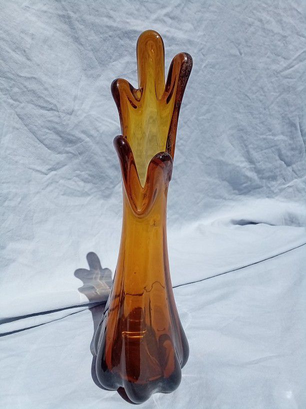 Vintage Amber Swung Glass