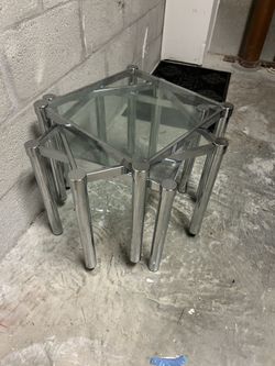 3 Nesting glass tables