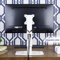 VIVO White Counterbalance Freestanding Deluxe Arm Mount Tabletop Stand for up to 27 inch Screen (STAND-V100W)