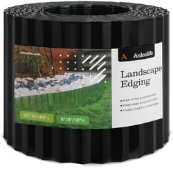 Anleolife Galvanized Steel Garden Landscape Edging Roll, 60FT x 10" Black (N26)