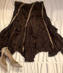 Summer skirt, Brown with layers very soft and beautiful, One size fits M-L $15