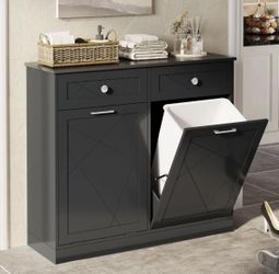 Double Tilted Hide A Trash Cabinet