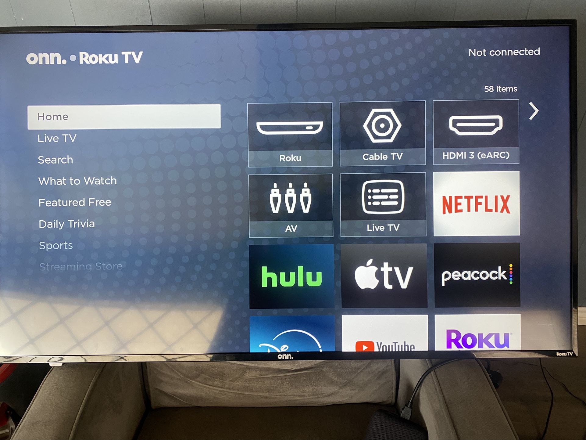 50” 4K Onn Roku Smart TV