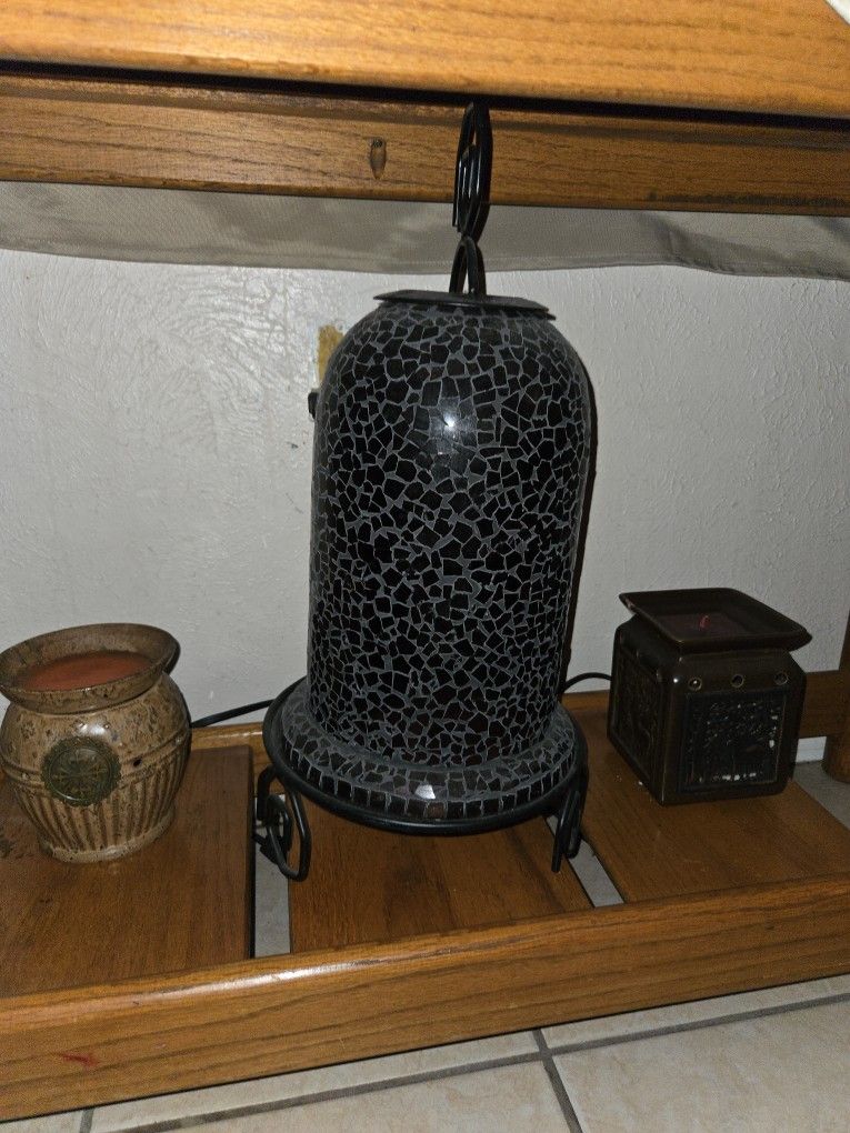 Decorative Black Ceramic Candle or Light Holder
