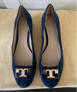Tory Burch Gigi Block Kitten Heel Pump Royal Blue Size- 8m