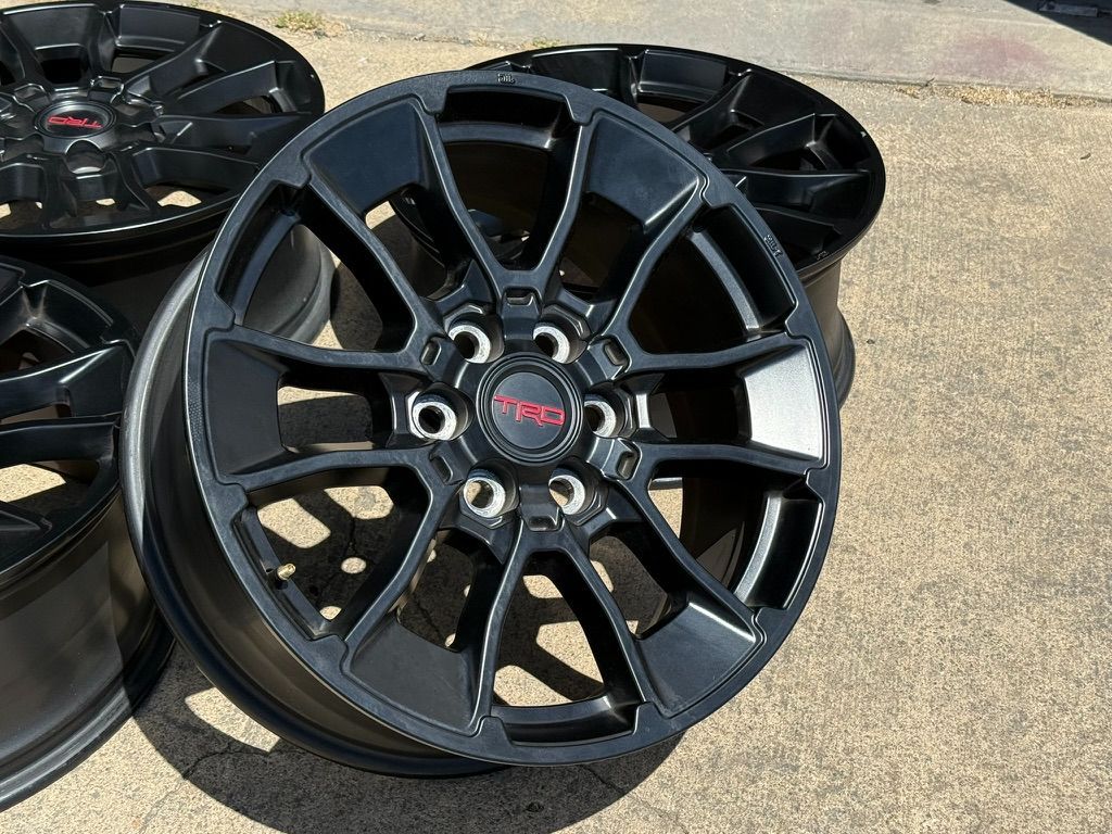 4x 20x8 Wheels TRD Off-Road Rims Black Y Spoke from 2024 Toyota Tundra
