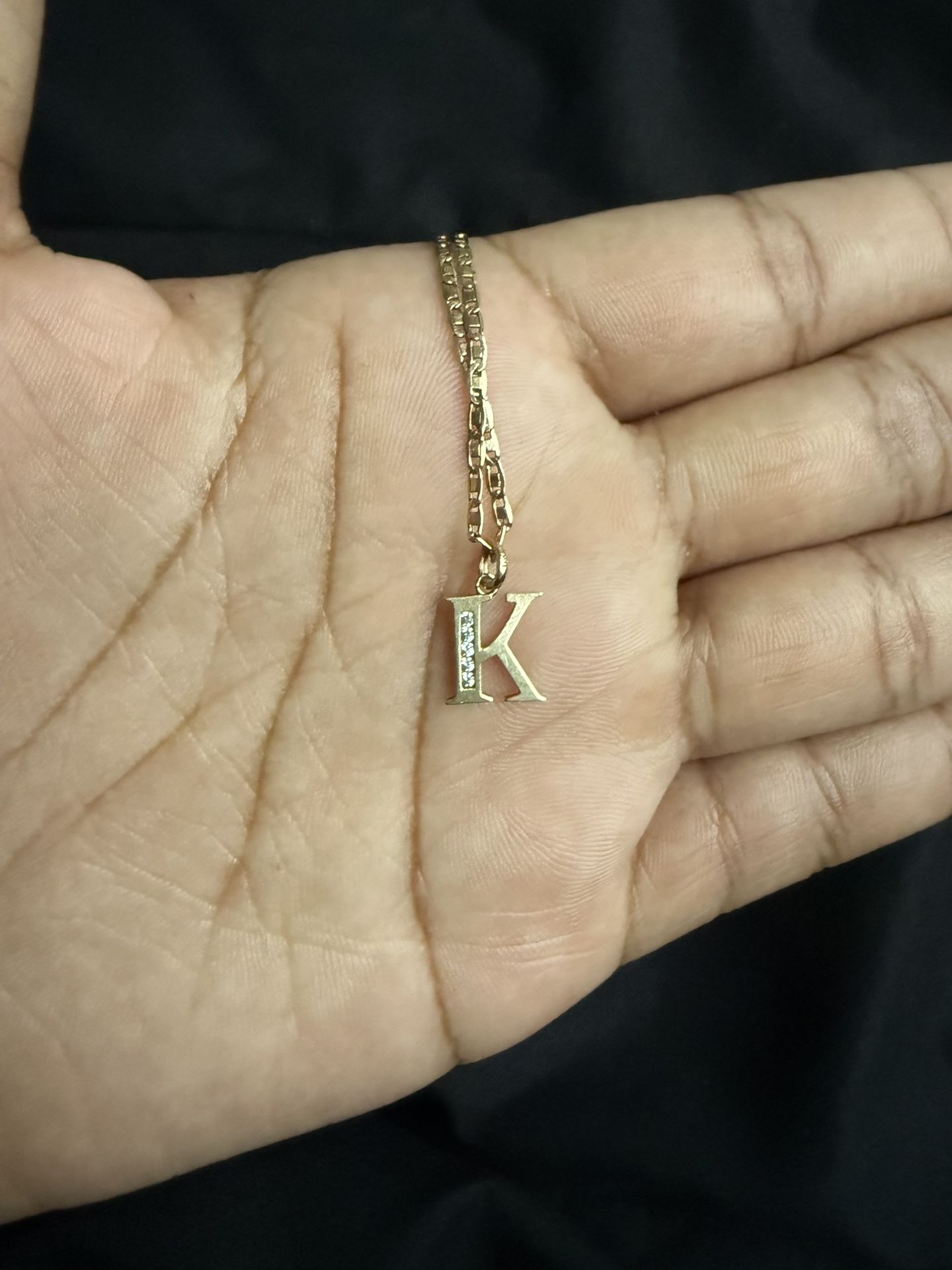 10K Gold Chain + “K” Pendant