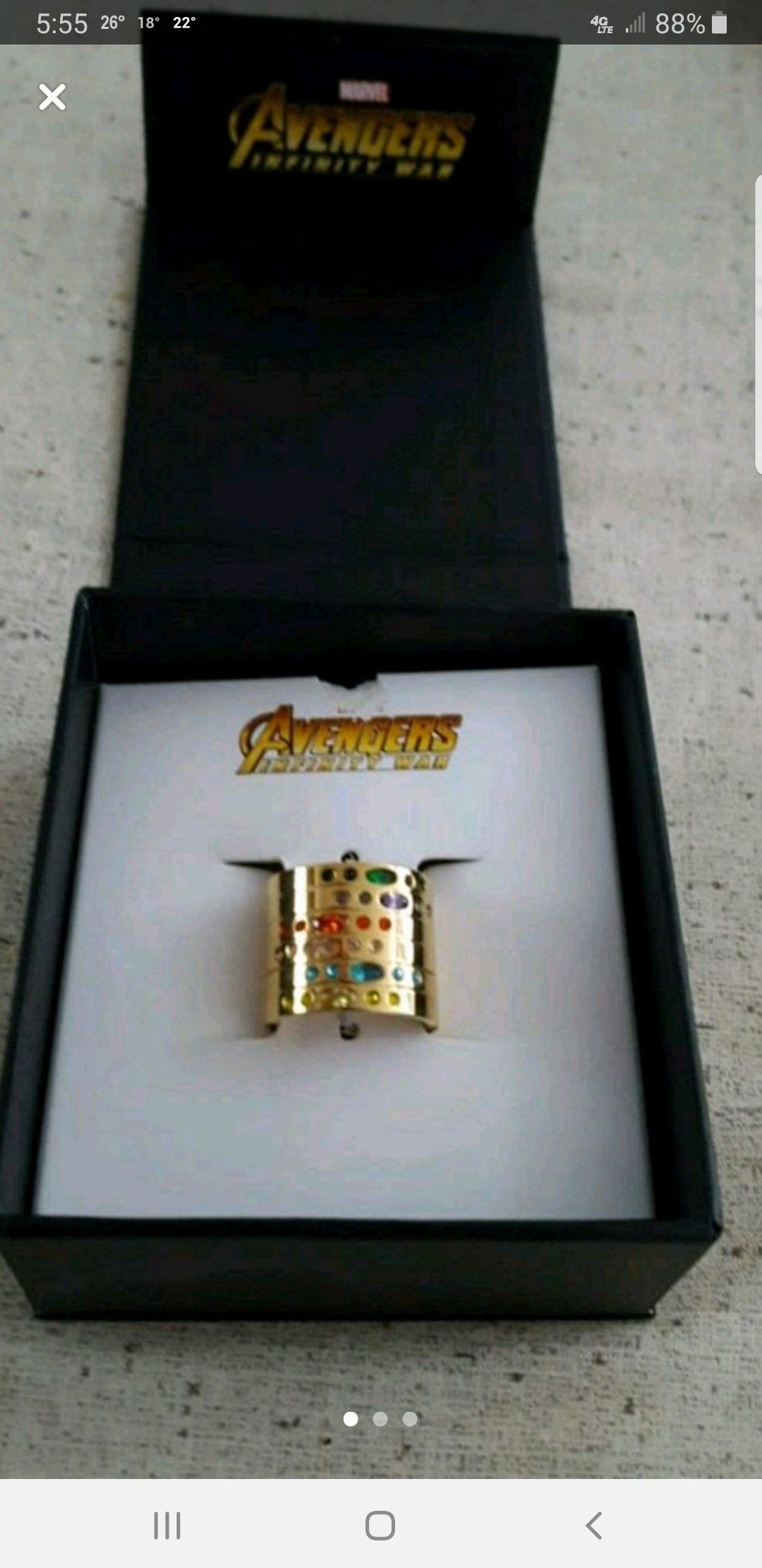 Ring and necklace avengers infinity