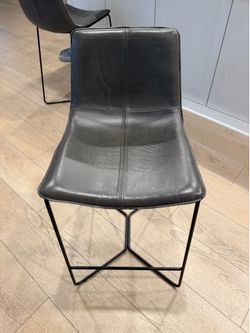 West Elm Contract Grade Slope Leather Counter Stools