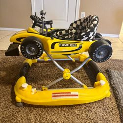 VEVOR 4-in-1 Baby Walker – Race Car Design – Yellow/Black