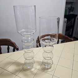 Beautiful Tall Glass Candle Holders 