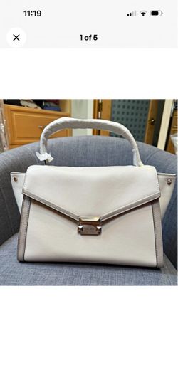 Michael Kors White Leather Satchel Handbag