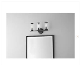 Hampton Bay Loveland 16.625 in. 3-Light Black Bathroom Vanity Light Fixture - New