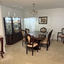 Dining room set+ Classic Buffet Cabinet, Sony Tv  with console, Stool Chairs set of 2.
