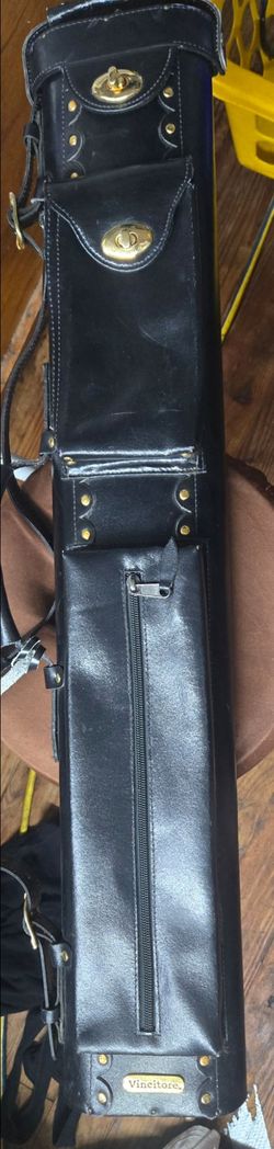 Vincitore Black Leather Pool Cue Case