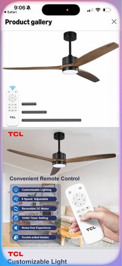 TCL Ceiling Fan with Remote and Light