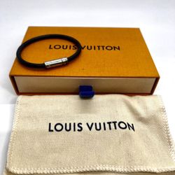 Louis Vuitton Damier Bracelet Leather Jewelry Accessories Black Preowned
