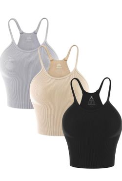Ribbed Crop Tank Top - Top Corto Sin Mangas Acanalado