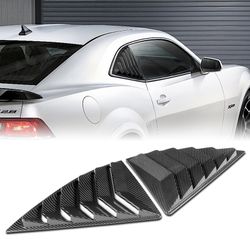 For 2010 - 2015 Chevy Camaro ABS Carbon Look Side Window Louvers Scoop Cover Vent 2pcs -(2-WP-2721-CF