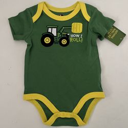 New With Tag John Deere Infant Boy Bodysuit 3/6M Months Green This is How I Roll
