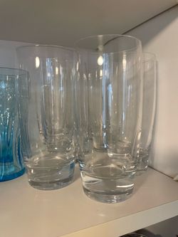 SEVEN matching 20oz hand blown water glasses - Michelangelo by LUIGI BORMIOLI Italy