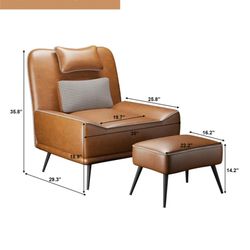 Asena Upholstered Side Chair with Ottoman