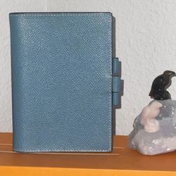 Hermés Blue Courvechel Leather Agenda 
