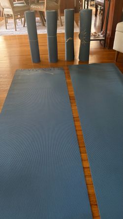 Bulk Set of 6 Coordinated Slate Blue Studio Yoga Mats $15 each $60 for all