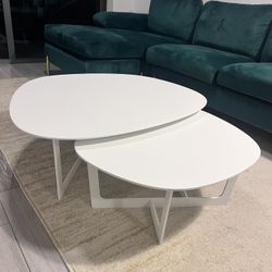 ☕️ Modern White Nesting Coffee Tables (Set of 2)