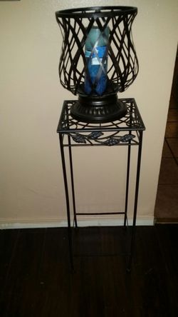 Metal table and candle holder