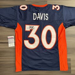Terrell Davis #30 Denver Broncos Autographed Signed Custom Jersey HOF 17 JSA COA   100% authentic.   This product is a custom jersey autographed by Te