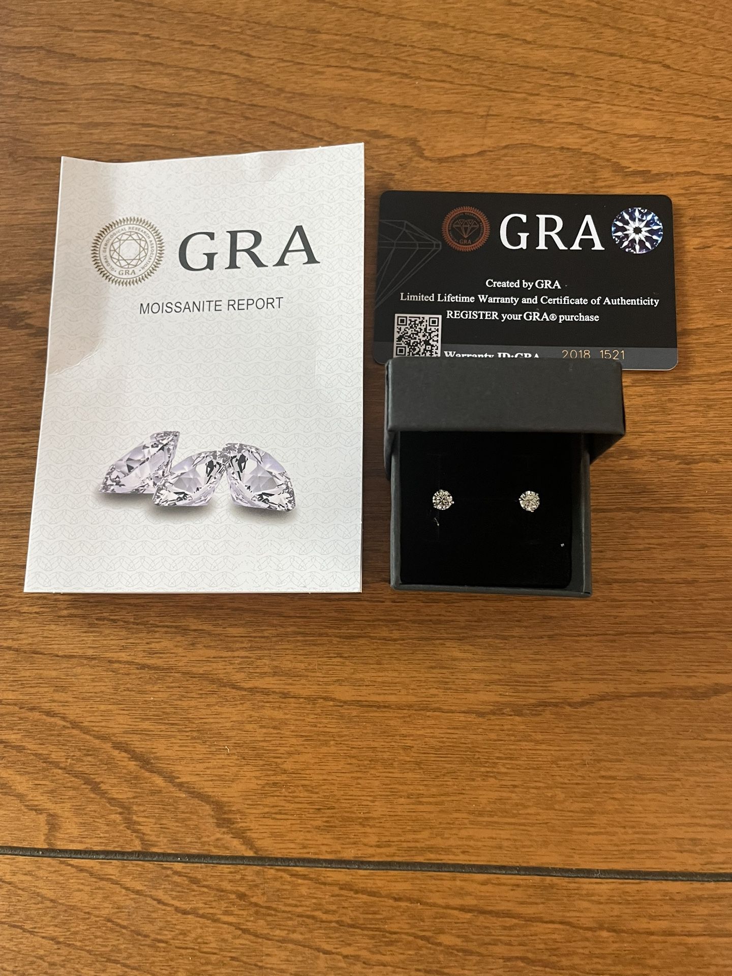 .5 K Moissanite with S825 Silver Stud Earrings