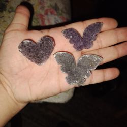 Amethyst Heart And Butterflies 