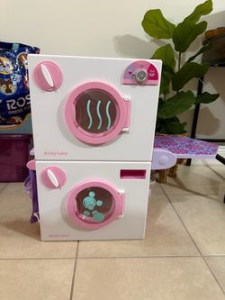American Girl Bitty's Washer & Dryer Set, a stacked wooden toy playset