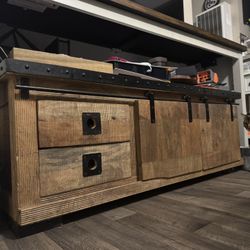 Rustic Sliding Barn Door TV Stand / Media Console