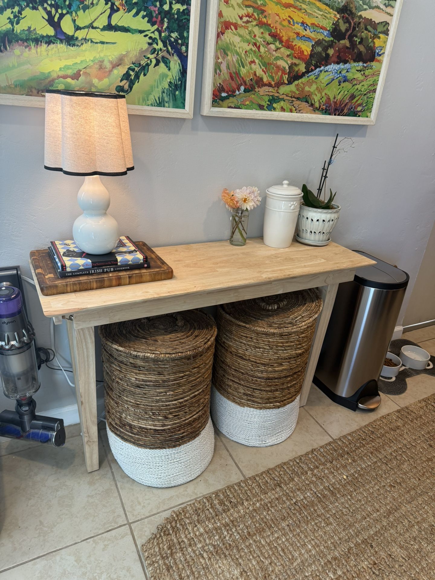 Butcher Block Console Table