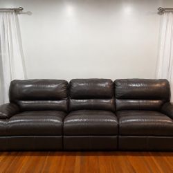 Bassett Furniture Genuine Leather Sofa 
