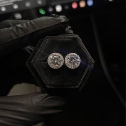 2TCW VVS Moissanite Earrings | 14K White Gold Plated On Pure 925 Sterling Silver